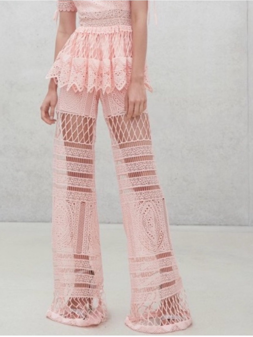 ALEXIS lace crochet wide leg pants